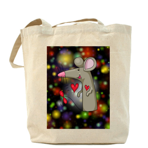 Сумка шоппер с принтом Мышь