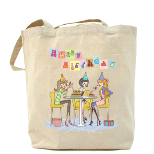 Сумка шоппер с принтом день рождения