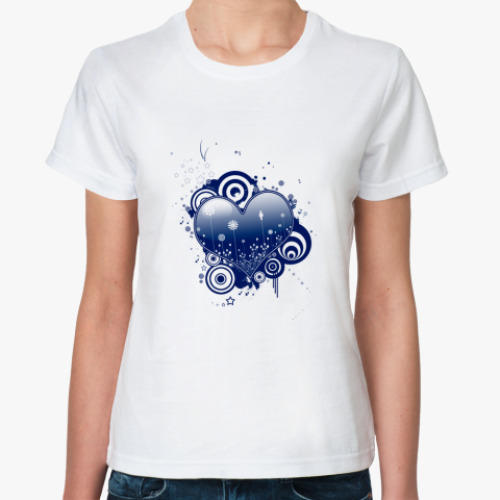 Классическая футболка с принтом Сердце