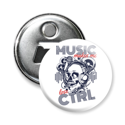 Магнит-открывашка с принтом Музыка заставляет меня терять