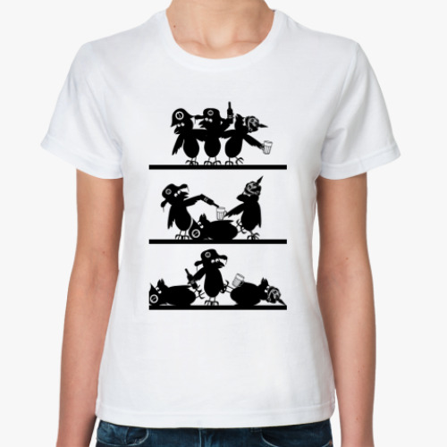 Классическая футболка с принтом 'Сообразим на троих'