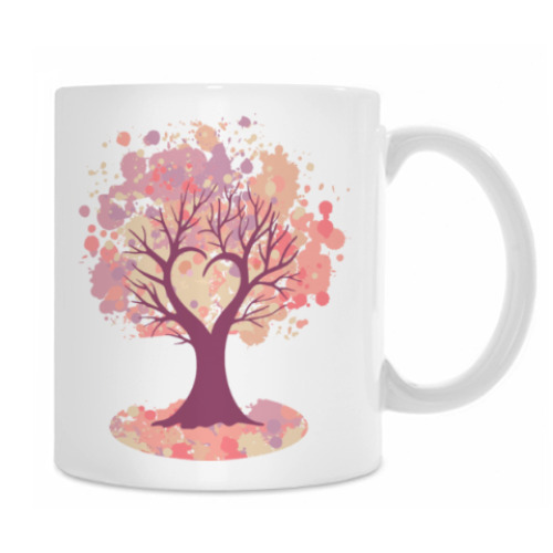 Кружка с принтом Дерево-сердце