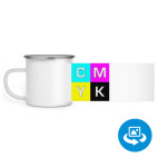 Кружка металлическая белая (круговая запечатка)