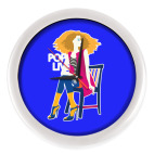 Настенные часы (без цифр) Поп арт дизайн. Красивая девушка в полосатой майке