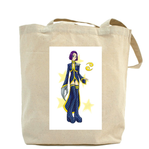 Сумка шоппер с принтом 'Рак'