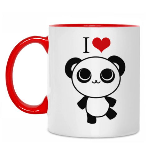 Кружка с принтом Я люблю панд