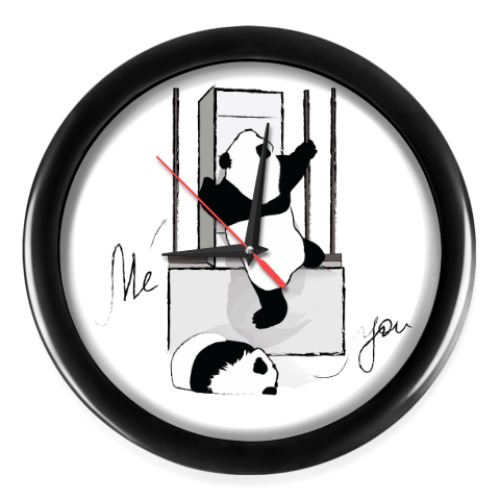 Настенные часы Climbing Panda. Активная панда
