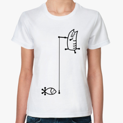 Классическая футболка Кот-рыболов