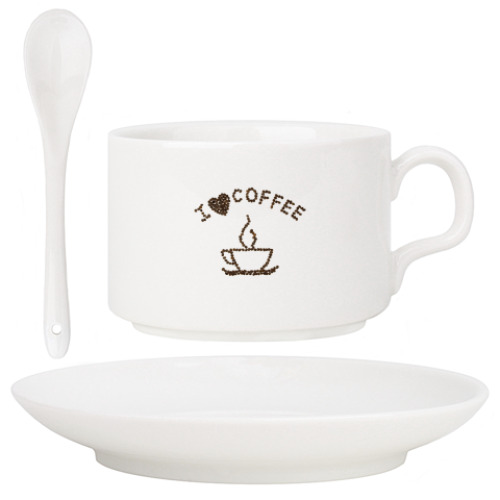 Кофейный набор с принтом Я Люблю Кофе