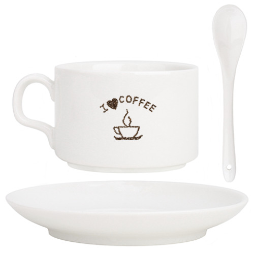 Кофейный набор с принтом Я Люблю Кофе