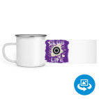 Кружка металлическая белая (круговая запечатка)