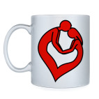 Кружка серебристая пара сердце