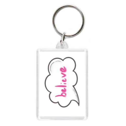 Брелок с принтом Believe с сердечком