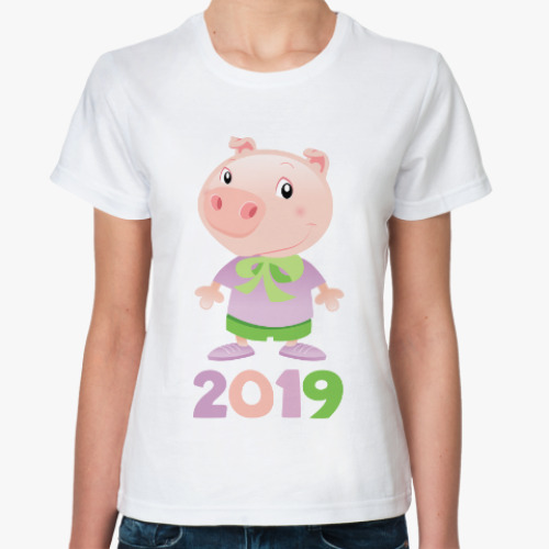 Классическая футболка Свинья 2019