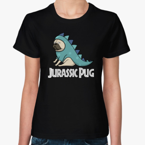 Женская футболка с принтом JURASSIC PUG