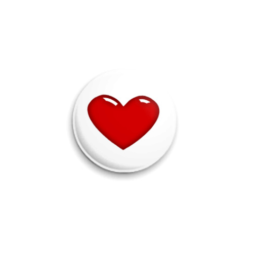 Значок 25мм с принтом Сердечко