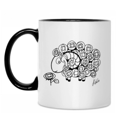 Кружка с принтом Барашек день и ночь