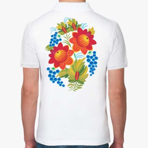 Рубашка поло с принтом Русская роспись