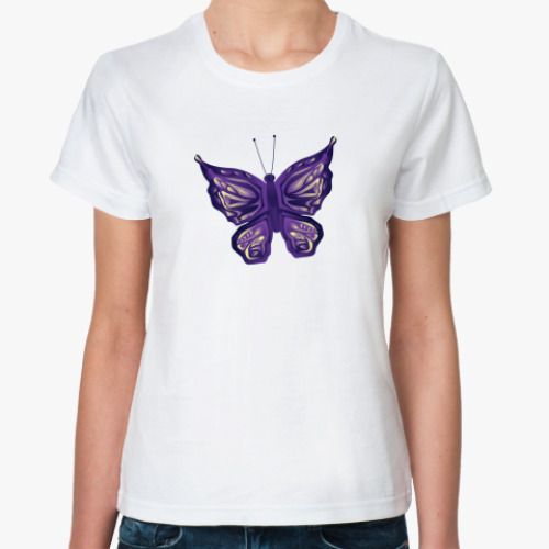 Классическая футболка с принтом бабочка