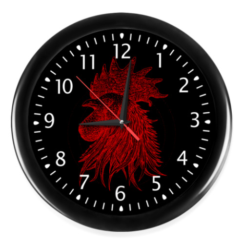 Настенные часы Красный петух символ Года