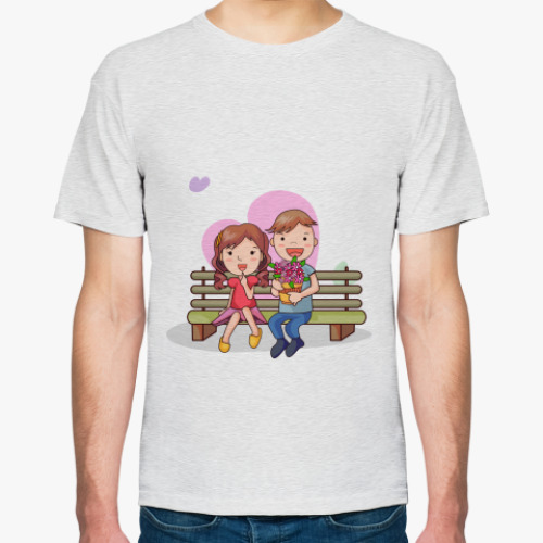 Футболка с принтом Девочка и мальчик