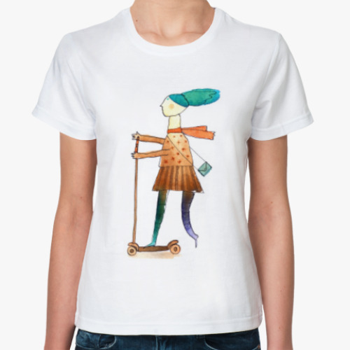 Классическая футболка с принтом Весна