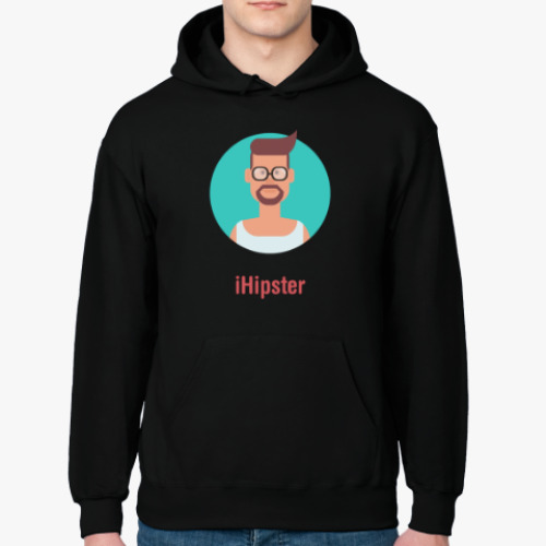 Толстовка худи с принтом Я Хипстер