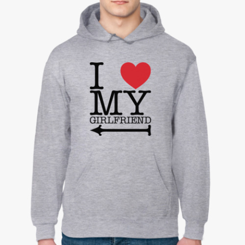 Толстовка худи с принтом I love my girlfriend