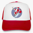 Новогодний принт с Дедом Морозом. Санта на скейте