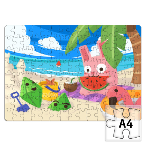 Пазл с принтом  'Кроля-на-пляже'