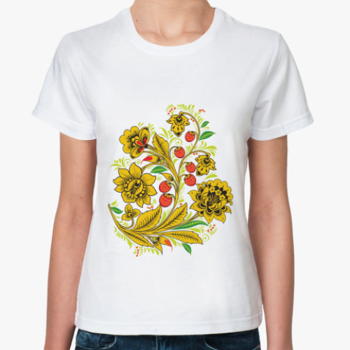 Классическая футболка с принтом Русский народный узор