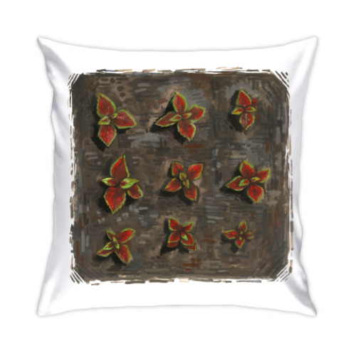 Подушка с принтом Колеусы