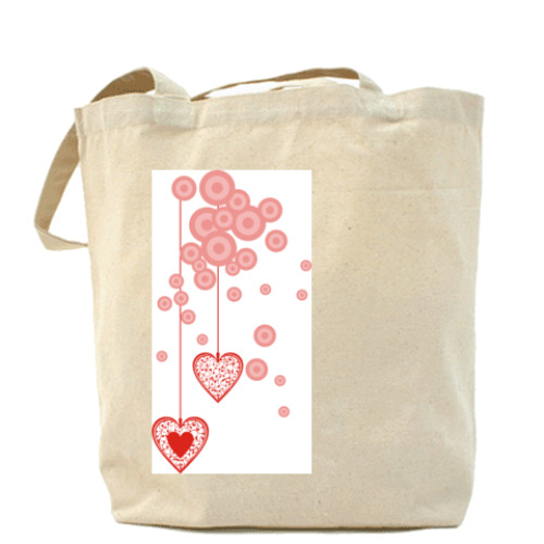 Сумка шоппер с принтом hearts