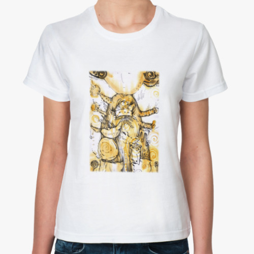 Классическая футболка с принтом Девочка