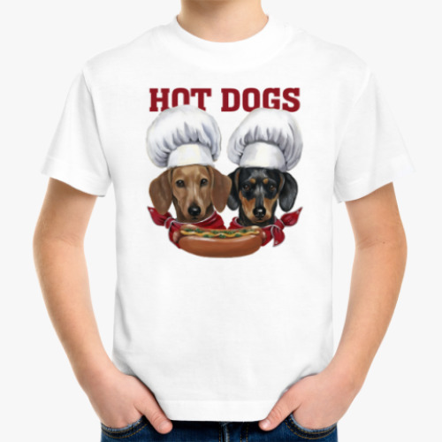 Детская футболка с принтом  'Hot Dogs'