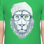 Крутой лев хипстер