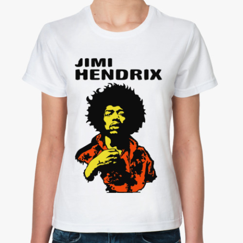 Классическая футболка с принтом Jimmi Hendrix