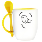 Кружка с ложкой Смайлик