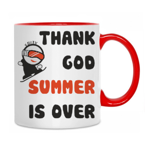 Кружка с принтом Thank God summer is over