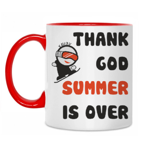 Кружка с принтом Thank God summer is over