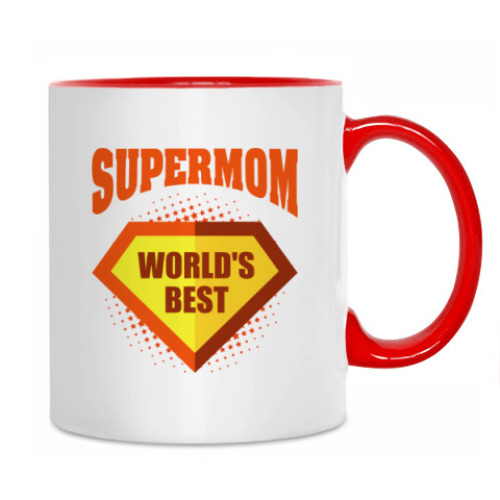 Кружка с принтом SUPERMOM world's best