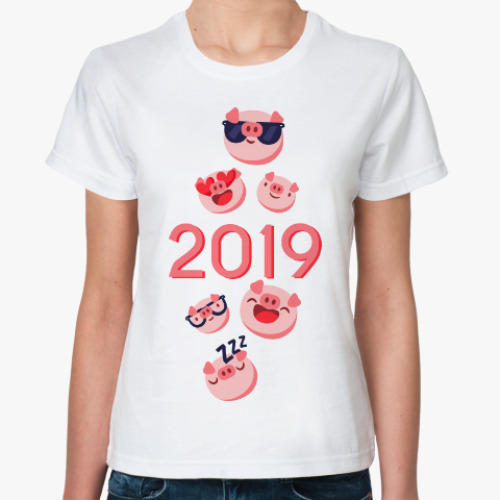 Классическая футболка Символ 2019 года
