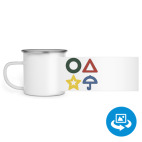 Кружка металлическая белая (круговая запечатка)