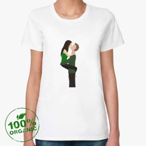 Женская футболка из органик-хлопка Целующаяся пара