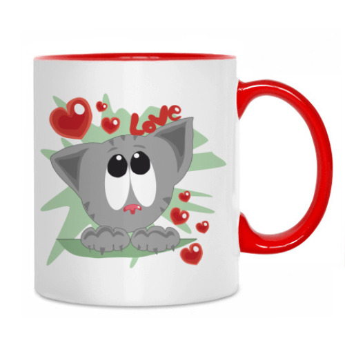 Кружка с принтом I love cats