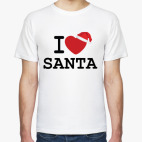 Классическая футболка Новогодний принт I Love Santa