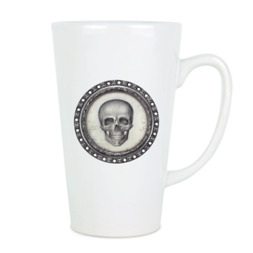 Чашка Латте с принтом Череп