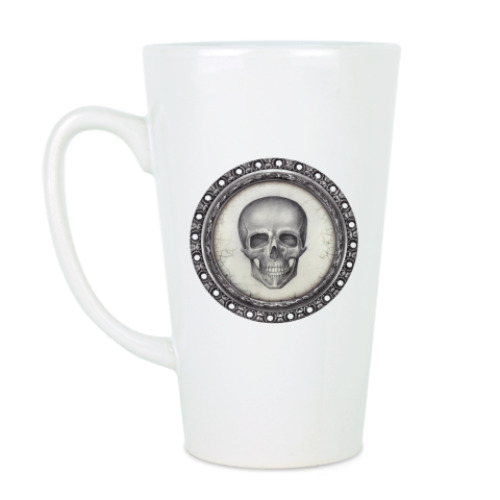 Чашка Латте с принтом Череп