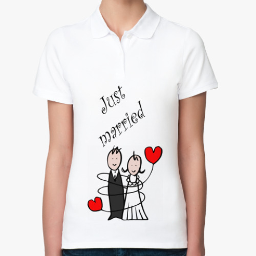 Женская рубашка поло (печать) just married