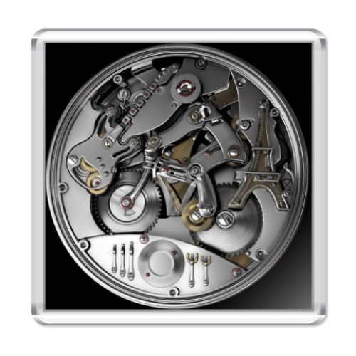 Магнит с принтом  часовой механизм